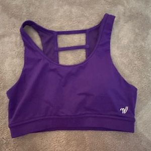 Purple Varsity Sports bra, Size S